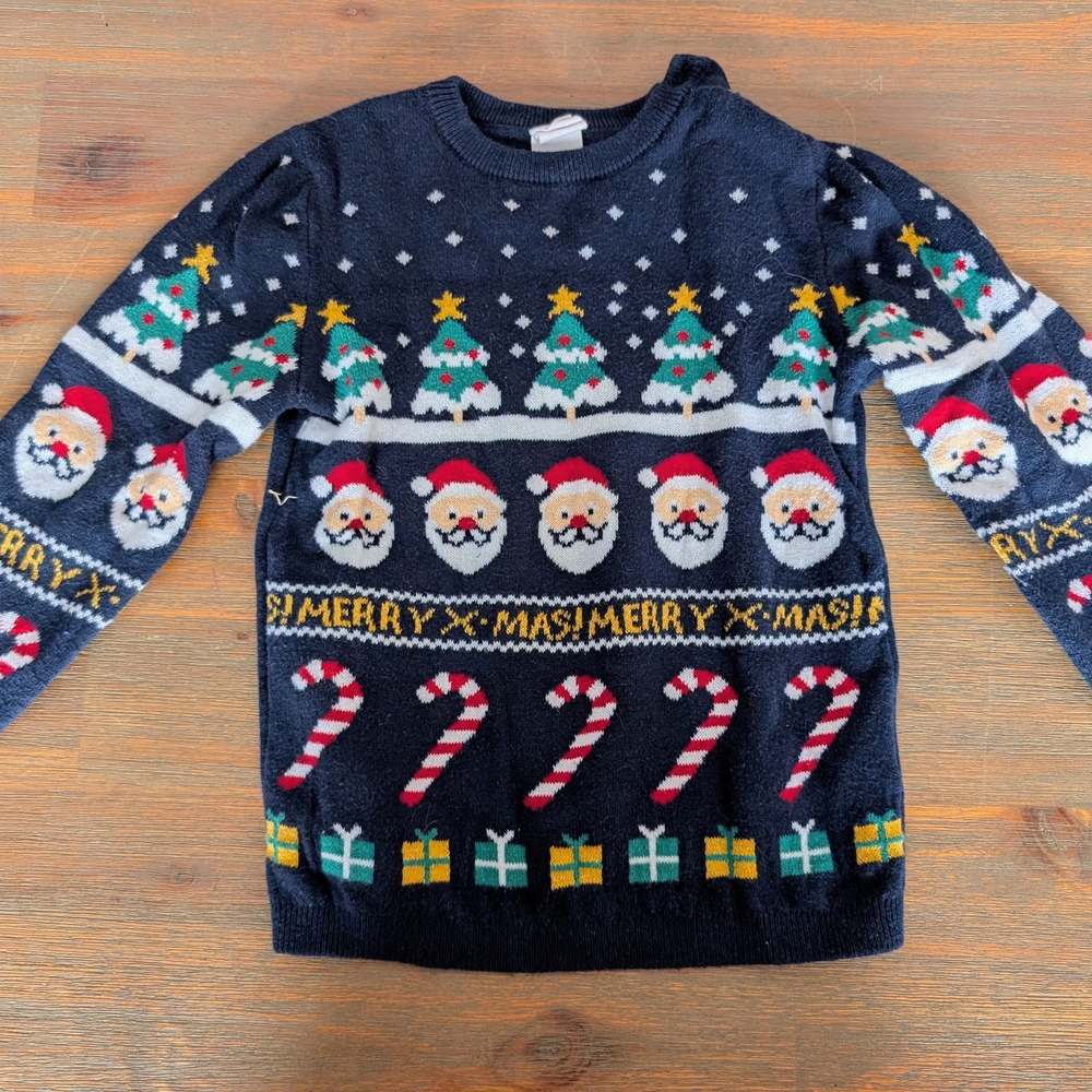 H&M Navy Knit Holiday Sweater
